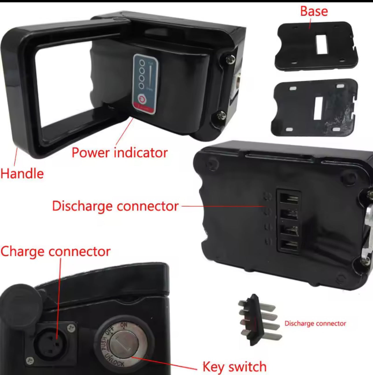 36V Battery Box Case Cover Empty Silver Fish Aluminum Housing Accessories Bottom Discharge