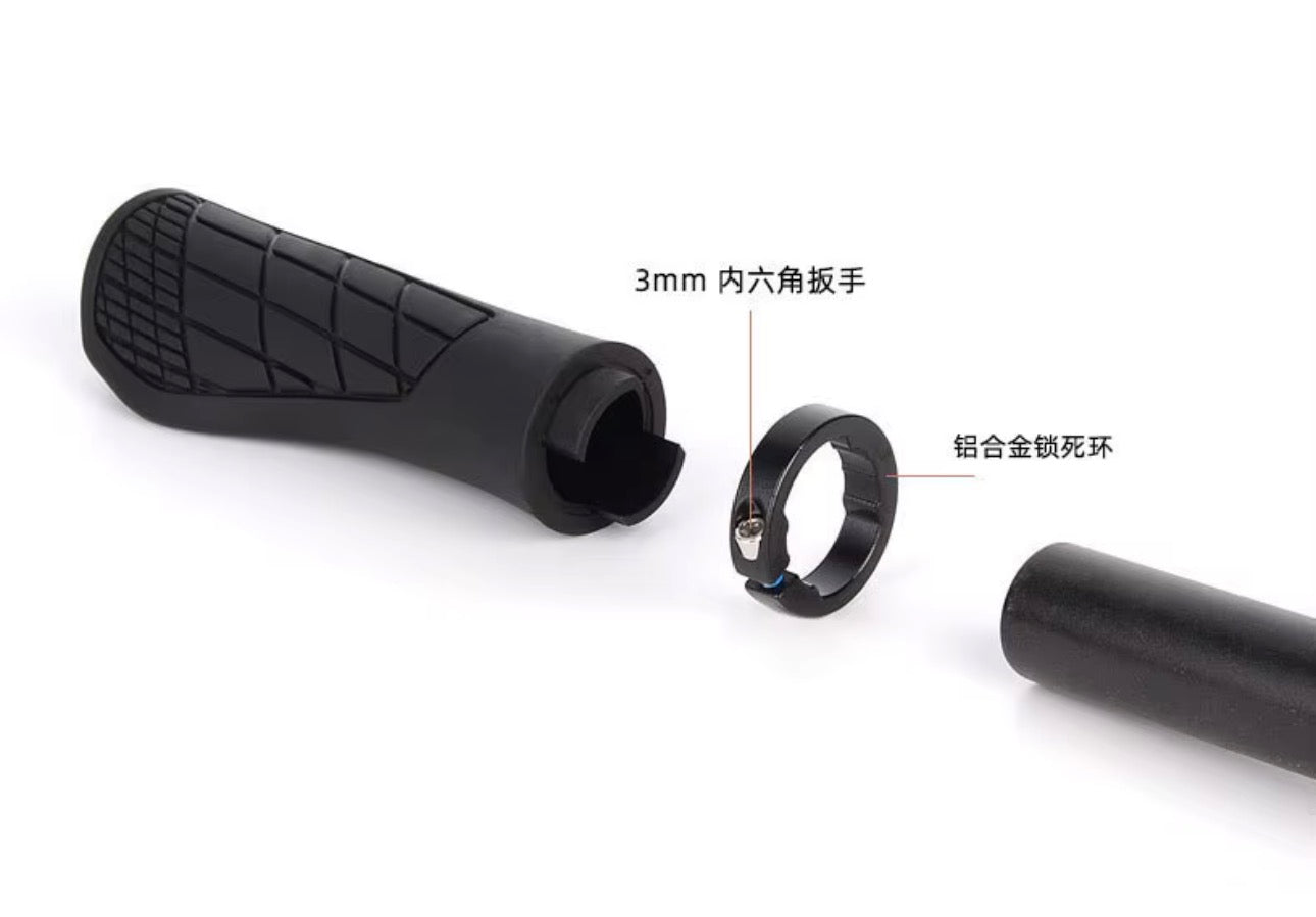 1Pair MTB Bike Handlebar Grips Anti-skid Comfortable Lockable Soft Rubber Cycling Parts