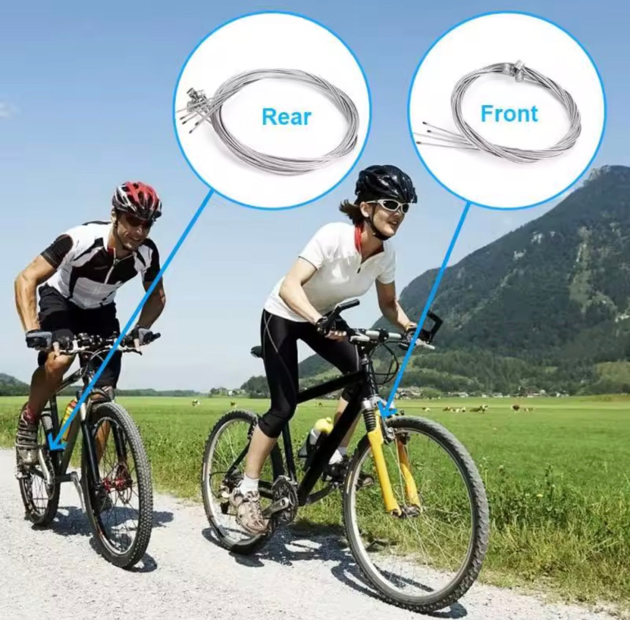 2M MTB Bicycle Brake Line Bicycle Speed Line Fixed Gear Shifter Gear Brake Cable Set Core Inner Wire MTB Road Bike